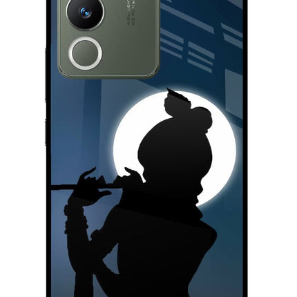 Shri Krishna Silhouette Vivo Y200 5G Glass Case Back Cover by Casekaro