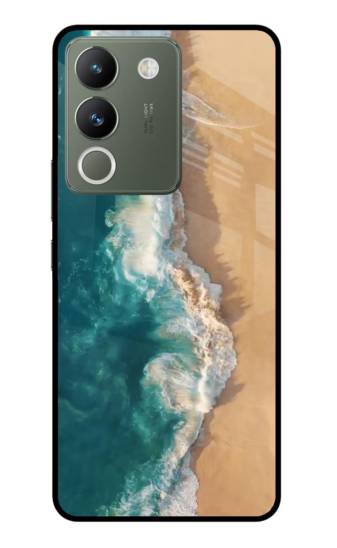 Ocean Beach Vivo Y200 5G Glass Case Back Cover by Casekaro