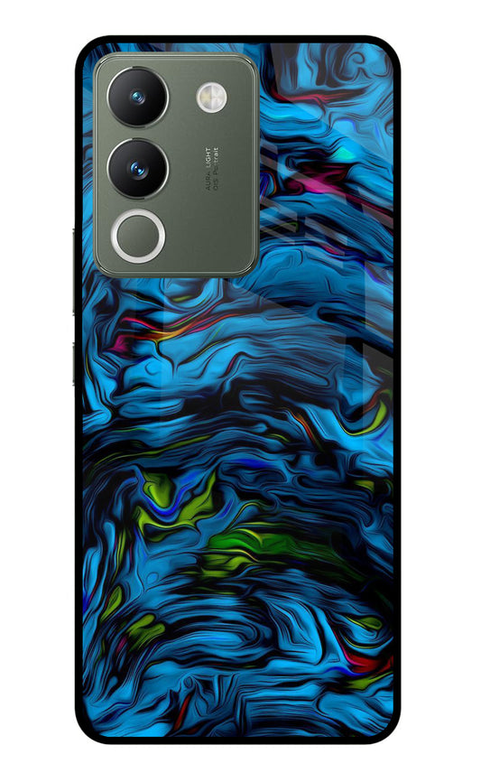 Dark Blue Abstract Vivo Y200 5G Glass Case