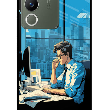 Focused Hustler (AI Generated) Vivo Y200 5G Glass Case