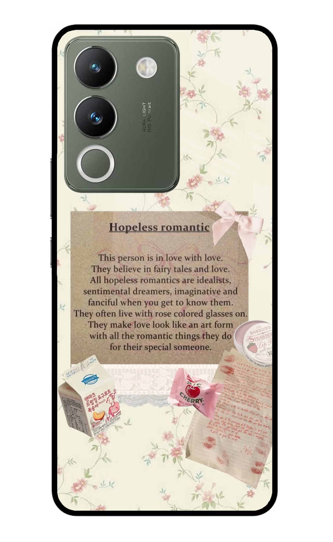 Hopeless Romantic Vivo Y200 5G Glass Case Back Cover by Casekaro