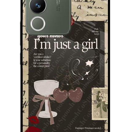I am just a girl Vivo Y200 5G Glass Case