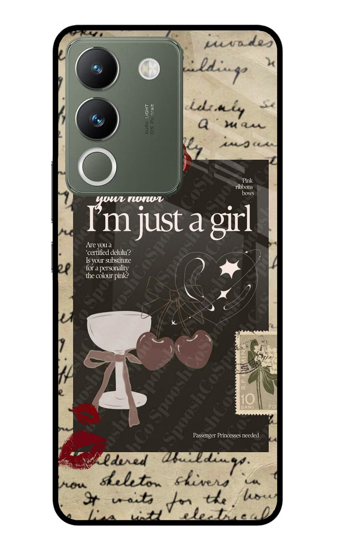 I am just a girl Vivo Y200 5G Glass Case Back Cover by Casekaro
