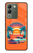Palm Drive 80s Vivo Y200 5G Glass Case