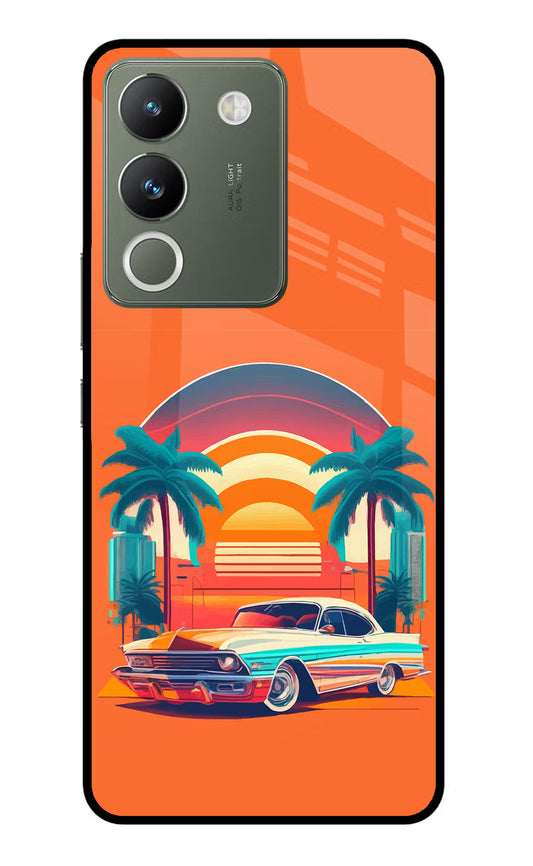 Palm Drive 80s Vivo Y200 5G Glass Case