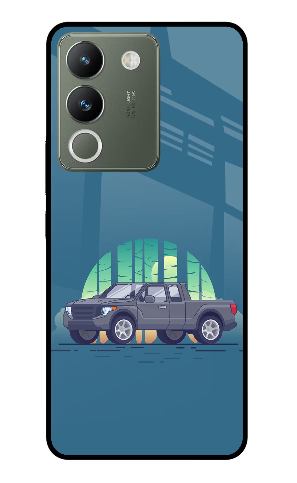 Retro Garage Vibe Vivo Y200 5G Glass Case Back Cover by Casekaro