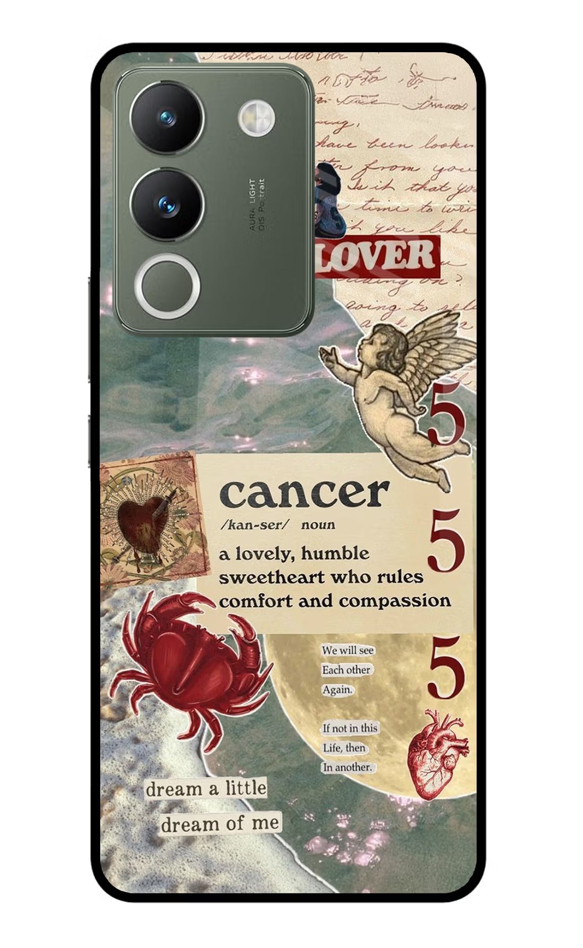 Cancer Zodiac Vivo Y200 5G Glass Case Back Cover by Casekaro