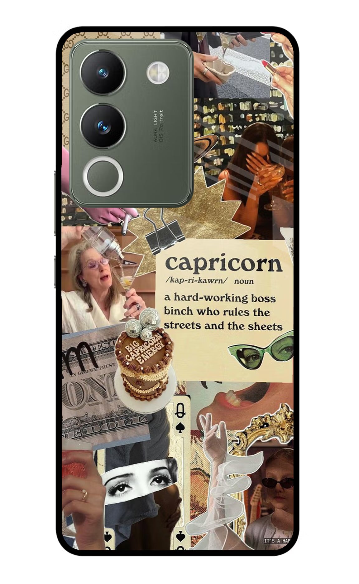 Capricorn Zodiac Vivo Y200 5G Glass Case Back Cover by Casekaro
