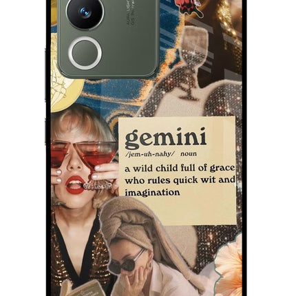 Gemini Zodiac Vivo Y200 5G Glass Case