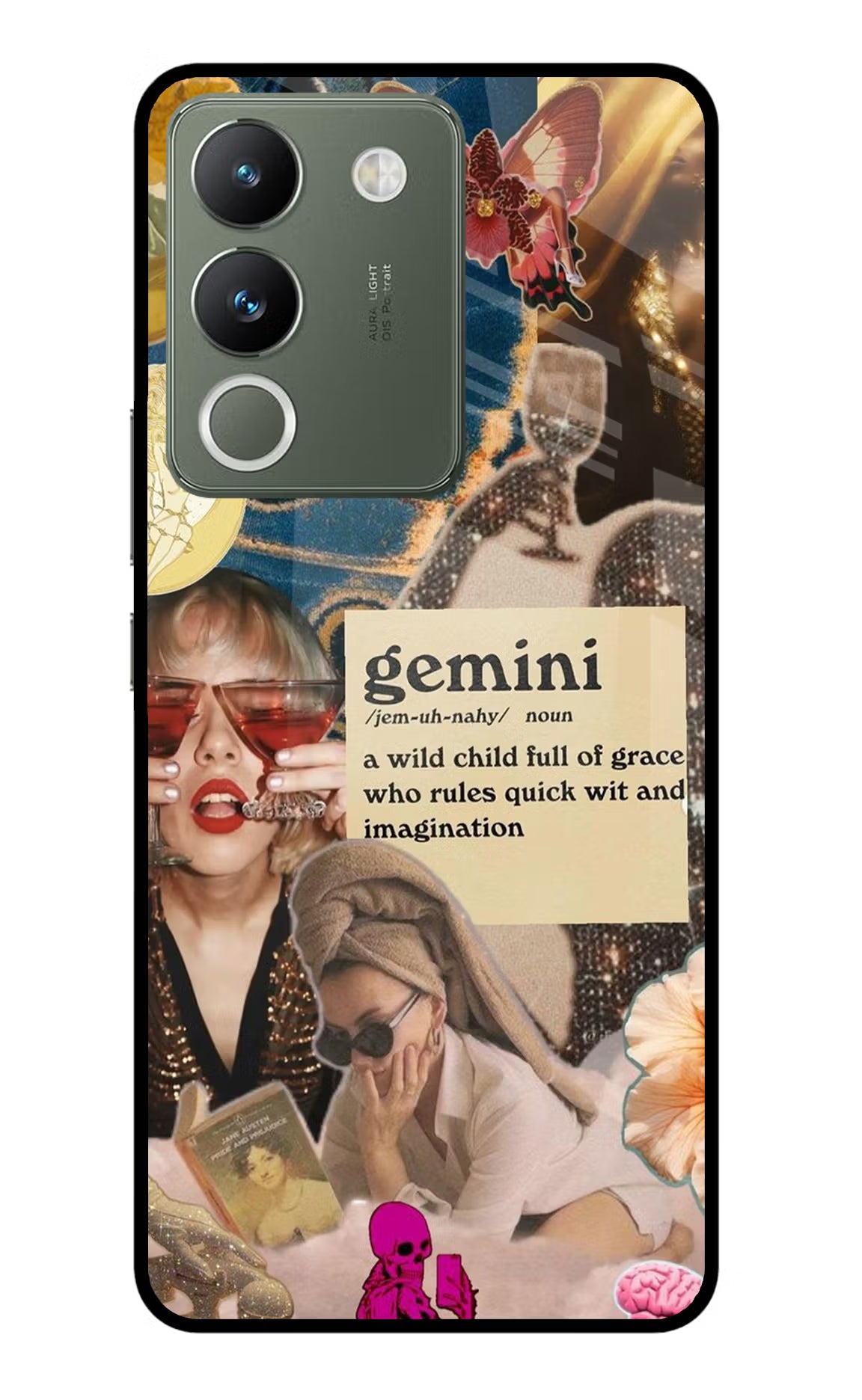 Gemini Zodiac Vivo Y200 5G Glass Case Back Cover by Casekaro