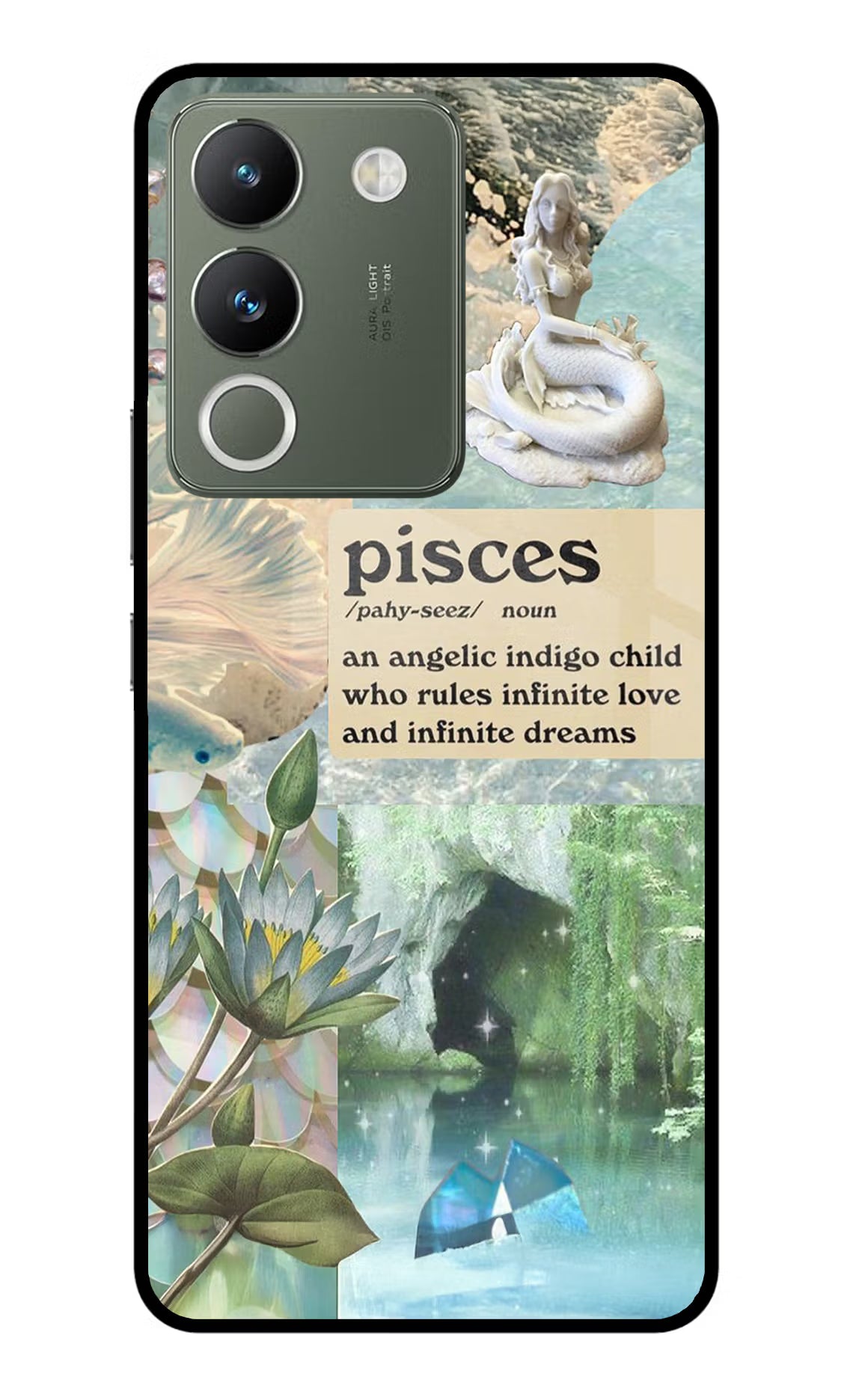 Pisces Zodiac Vivo Y200 5G Glass Case Back Cover by Casekaro