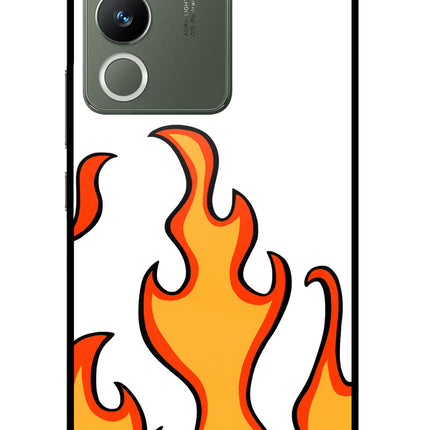Fired Up – White Vivo Y200 5G Glass Case