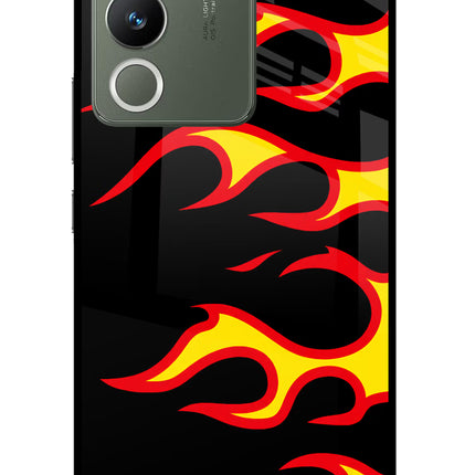 Side Sweep Flames Vivo Y200 5G Glass Case