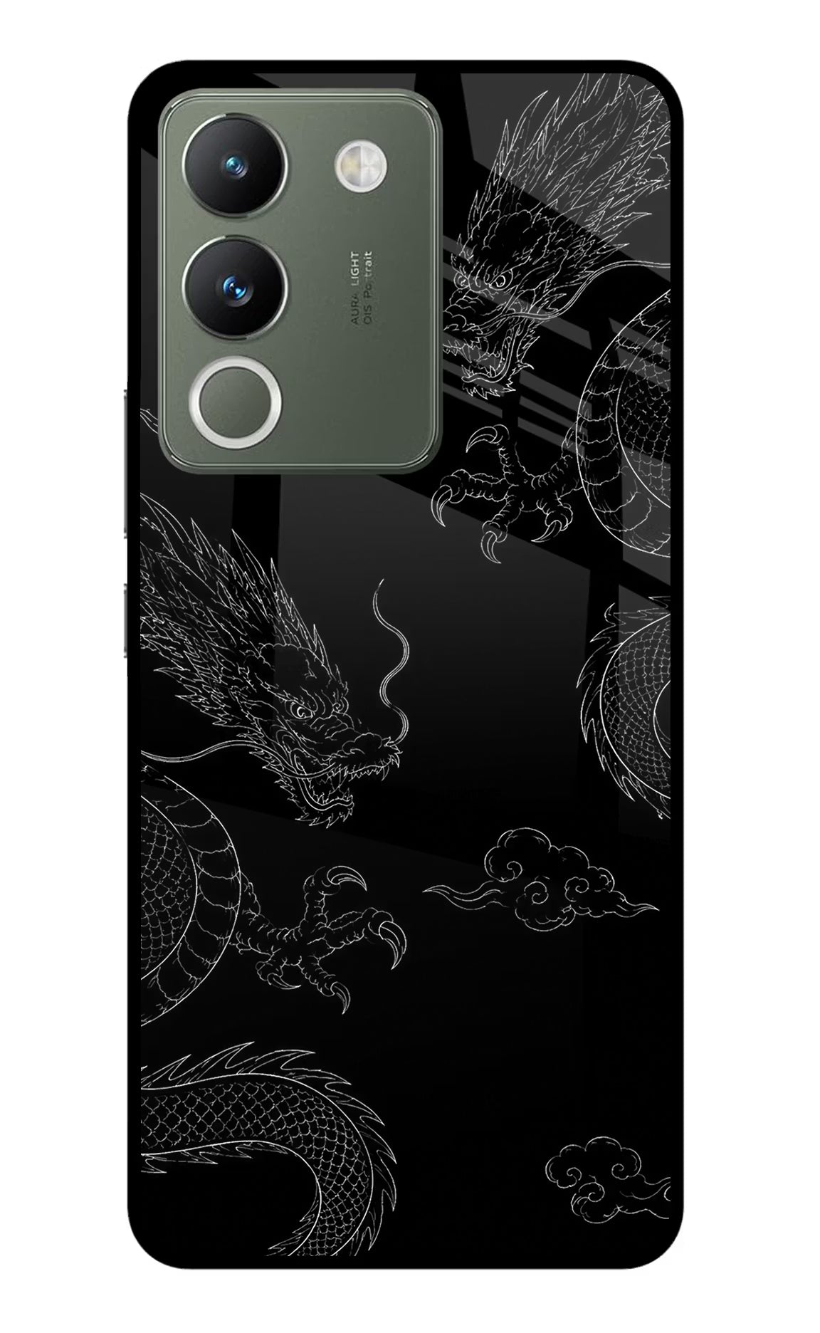 Twin Dragons Vivo Y200 5G Glass Case Back Cover by Casekaro