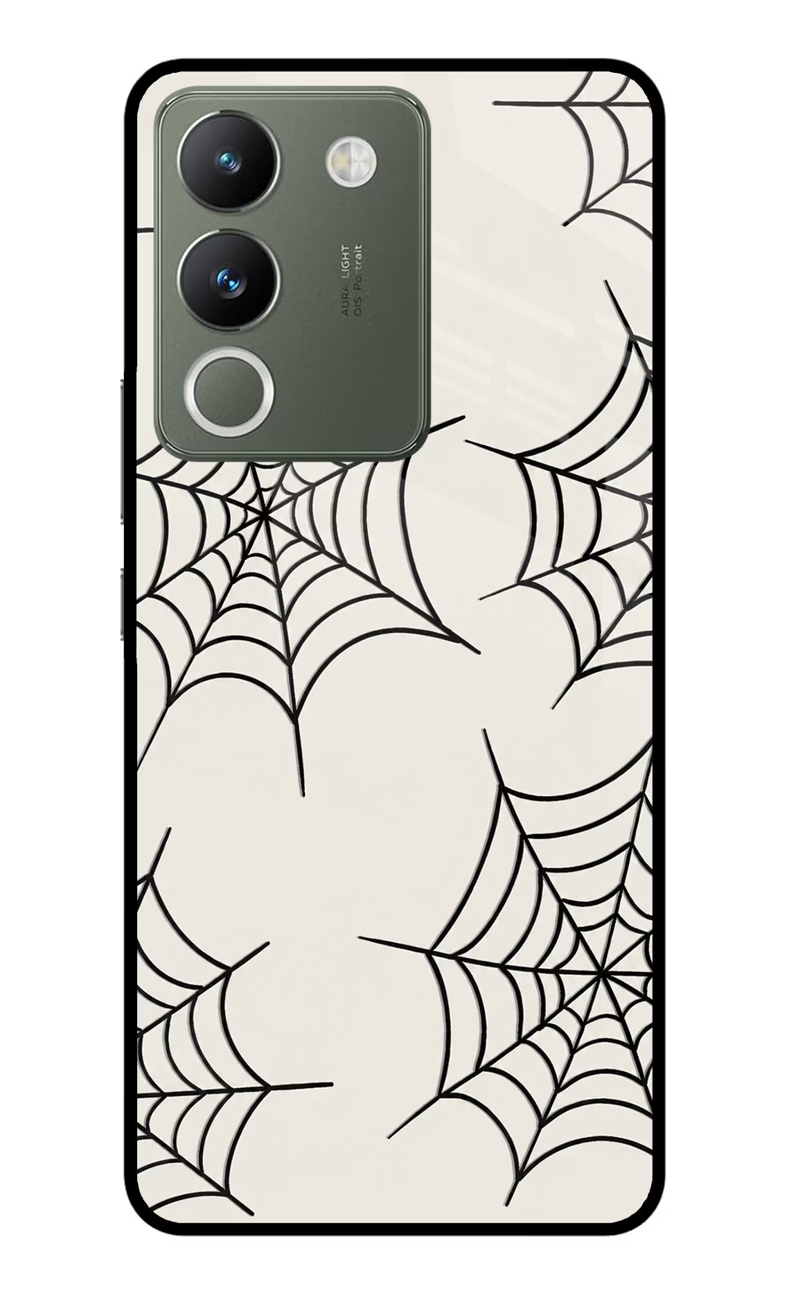 Spider Web Vivo Y200 5G Glass Case Back Cover by Casekaro