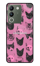 Pink Cats Vivo Y200 5G Glass Case
