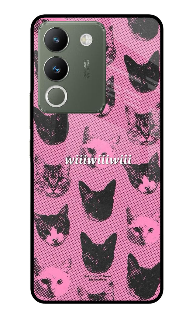Pink Cats Vivo Y200 5G Glass Case