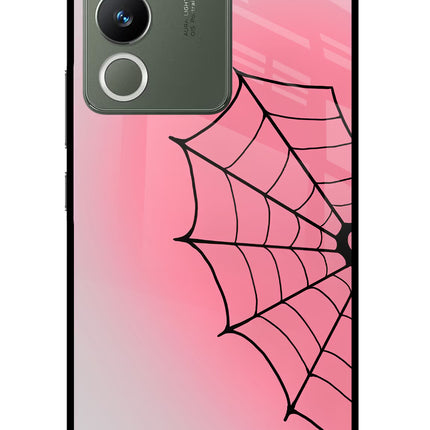 Pink Web Vivo Y200 5G Glass Case