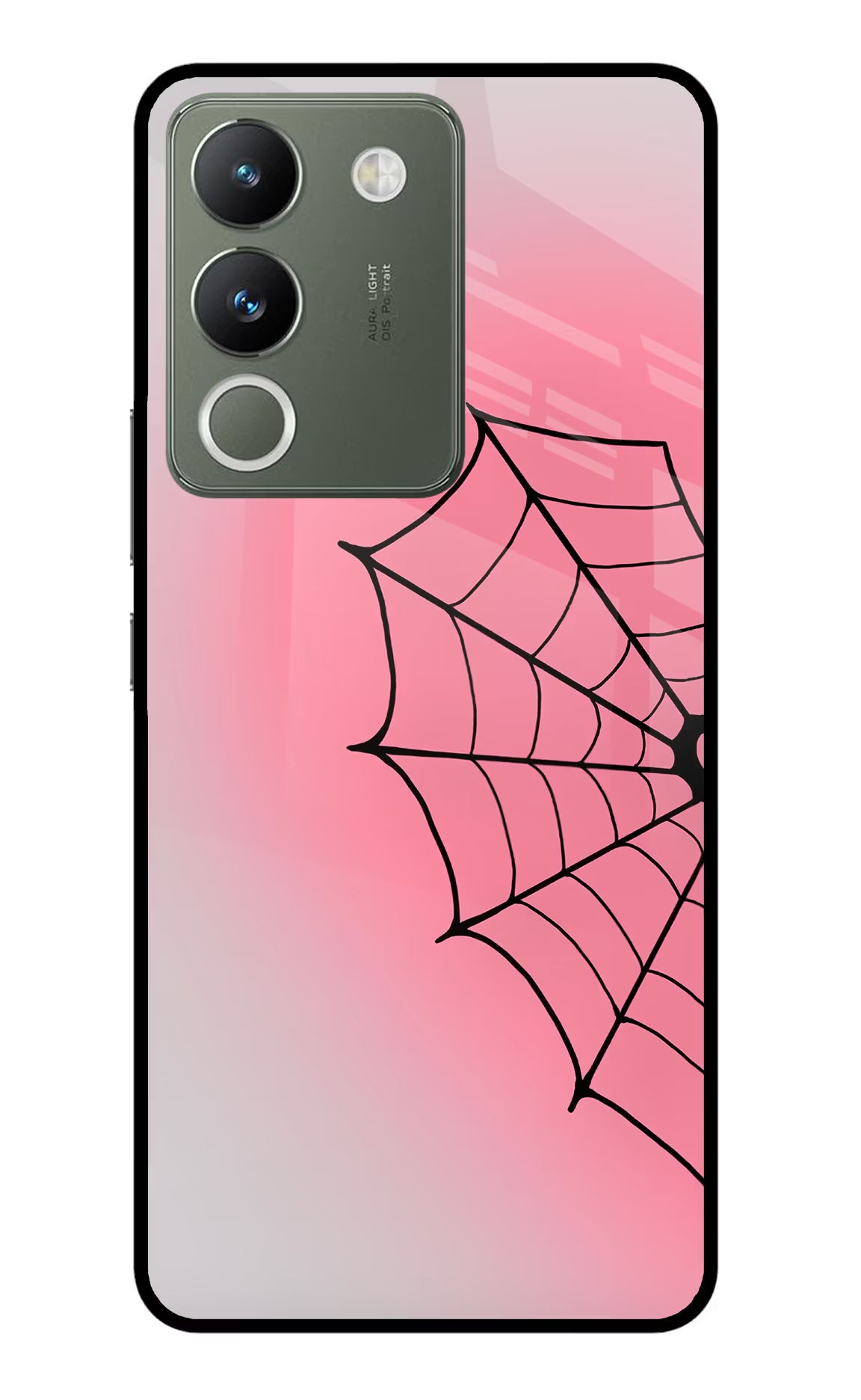 Pink Web Vivo Y200 5G Glass Case