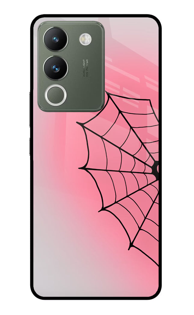 Pink Web Vivo Y200 5G Glass Case