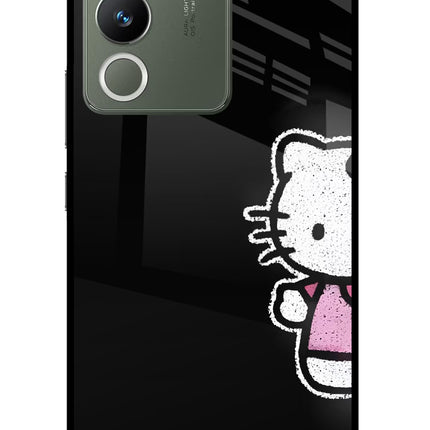 Kitty Charm Vivo Y200 5G Glass Case