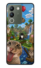 Minecraft Cat Chaos Vivo Y200 5G Glass Case