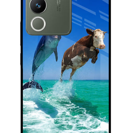 Dolphin vs Cow Vivo Y200 5G Glass Case