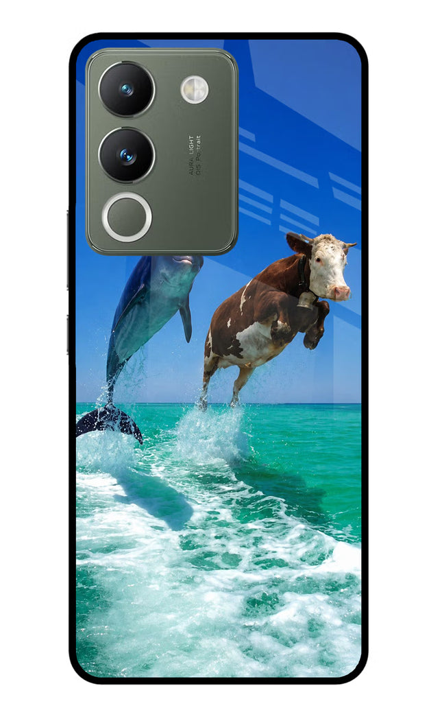 Dolphin vs Cow Vivo Y200 5G Glass Case