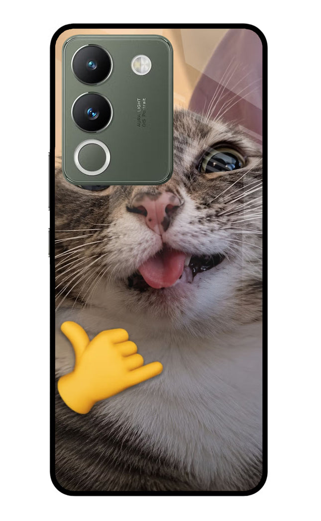 Silly Cat Call Vivo Y200 5G Glass Case
