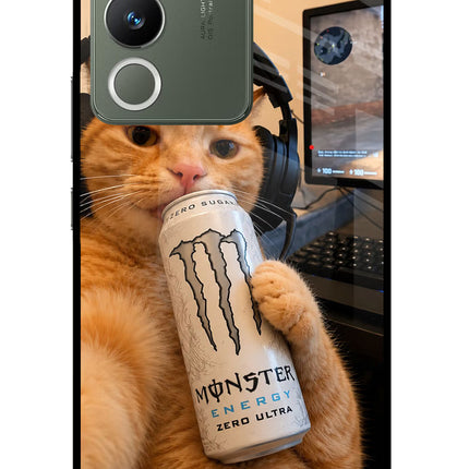 Gamer Cat Energy Vivo Y200 5G Glass Case