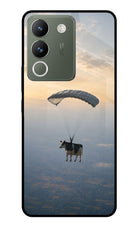Skydiving Cow Vivo Y200 5G Glass Case