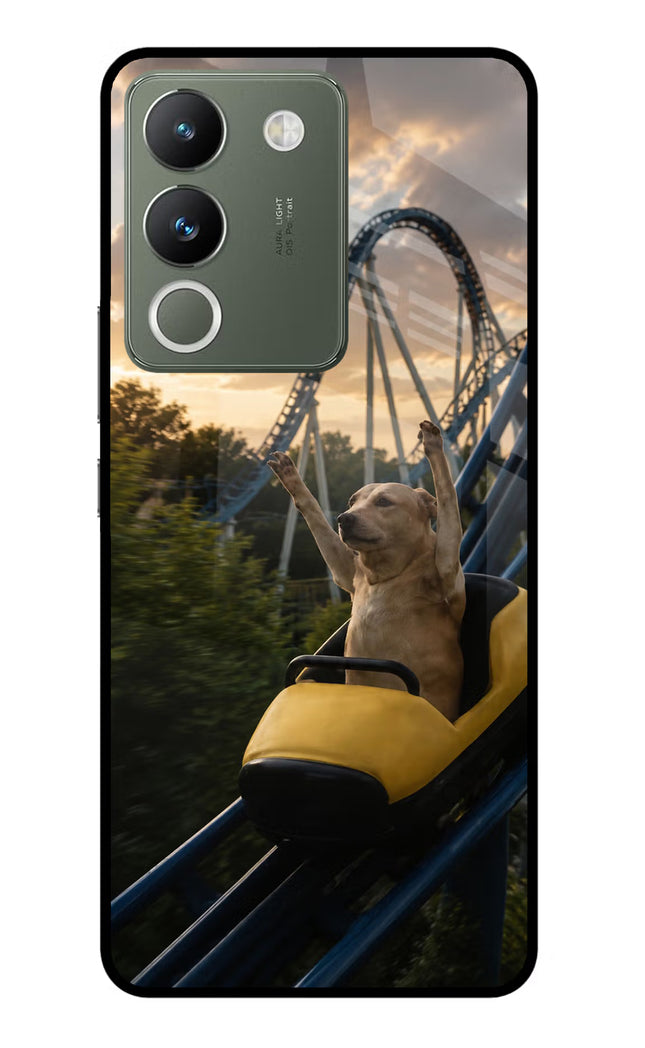 Rollercoaster Dog Vivo Y200 5G Glass Case