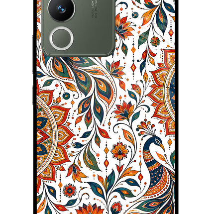 White Mayura Vivo Y200 5G Glass Case