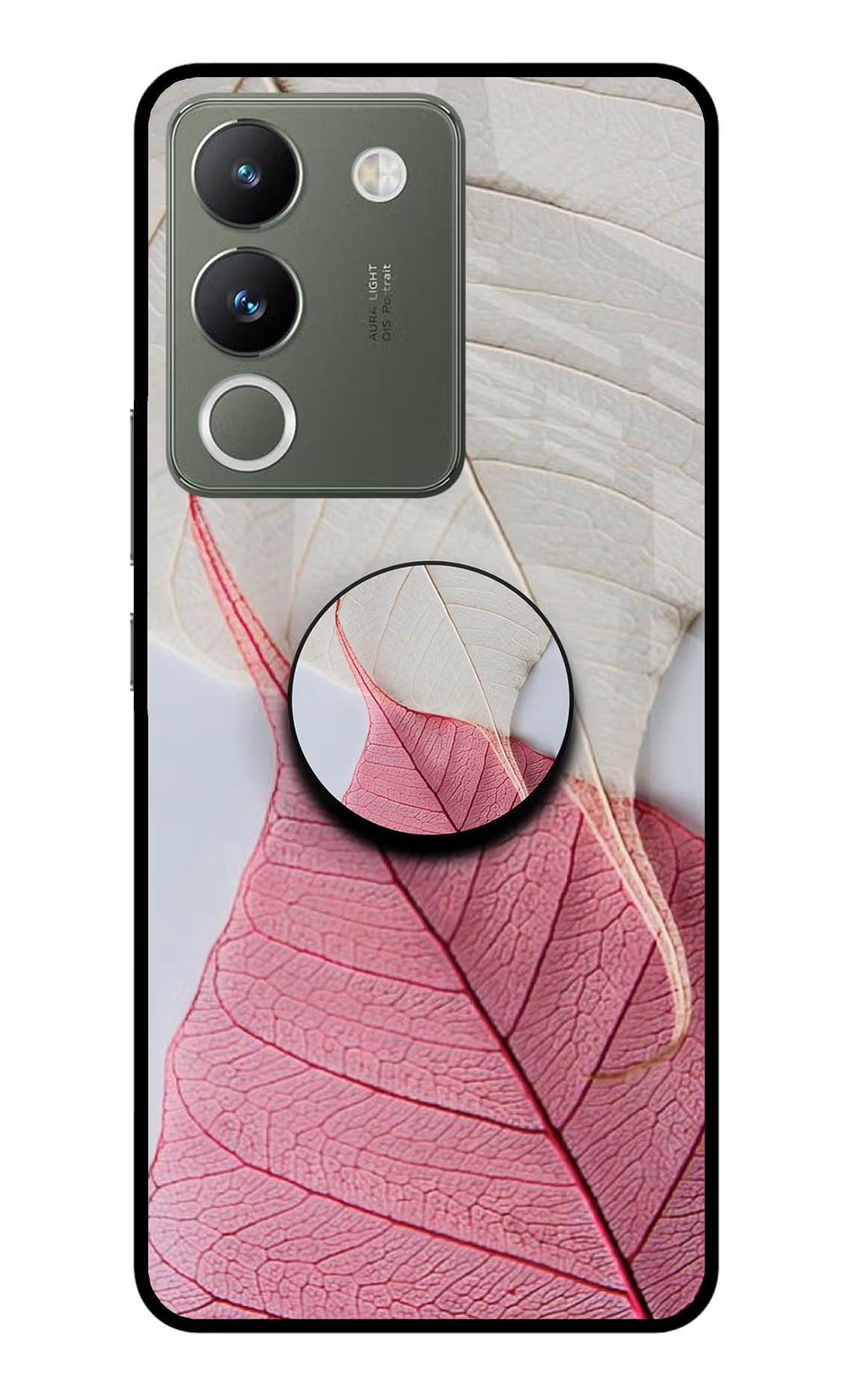 White Pink Leaf Vivo Y200 5G Pop Case by Casekaro