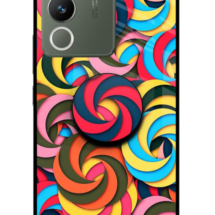 Spiral Pattern Vivo Y200 5G Glass Case