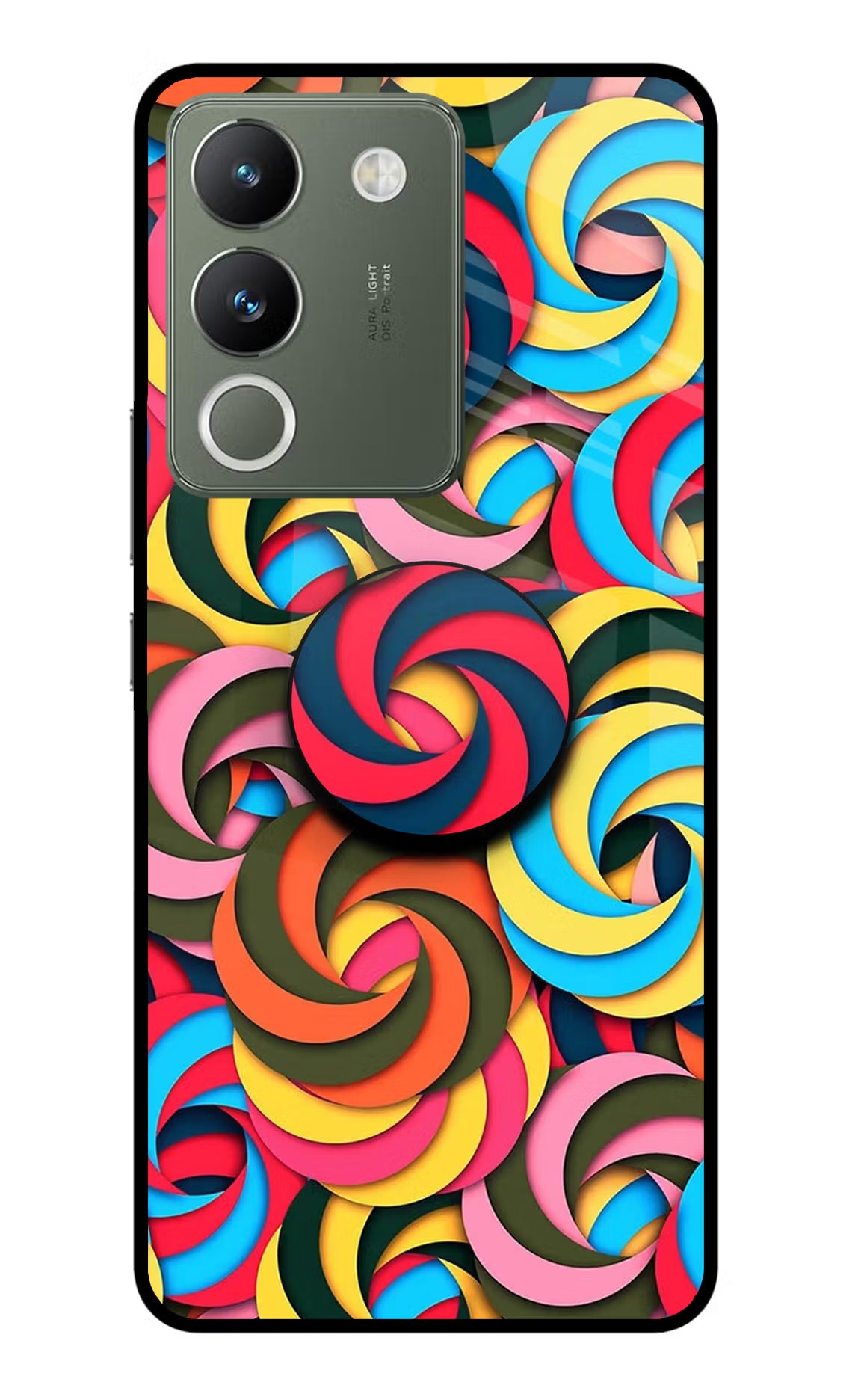 Spiral Pattern Vivo Y200 5G Pop Case by Casekaro