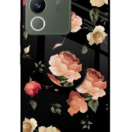 Flowers Vivo Y200 5G Glass Case