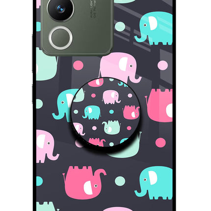 Baby Elephants Vivo Y200 5G Glass Case