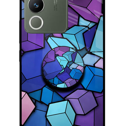 Cubic Abstract Vivo Y200 5G Glass Case