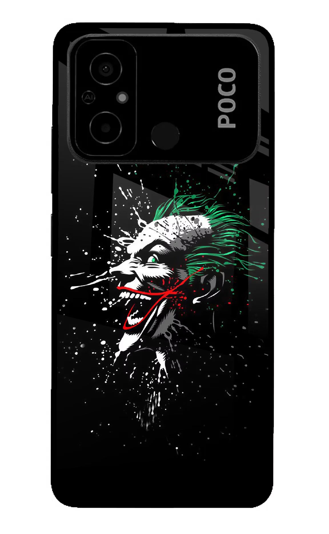 Joker Poco C55 Glass Case Back Cover by Casekaro