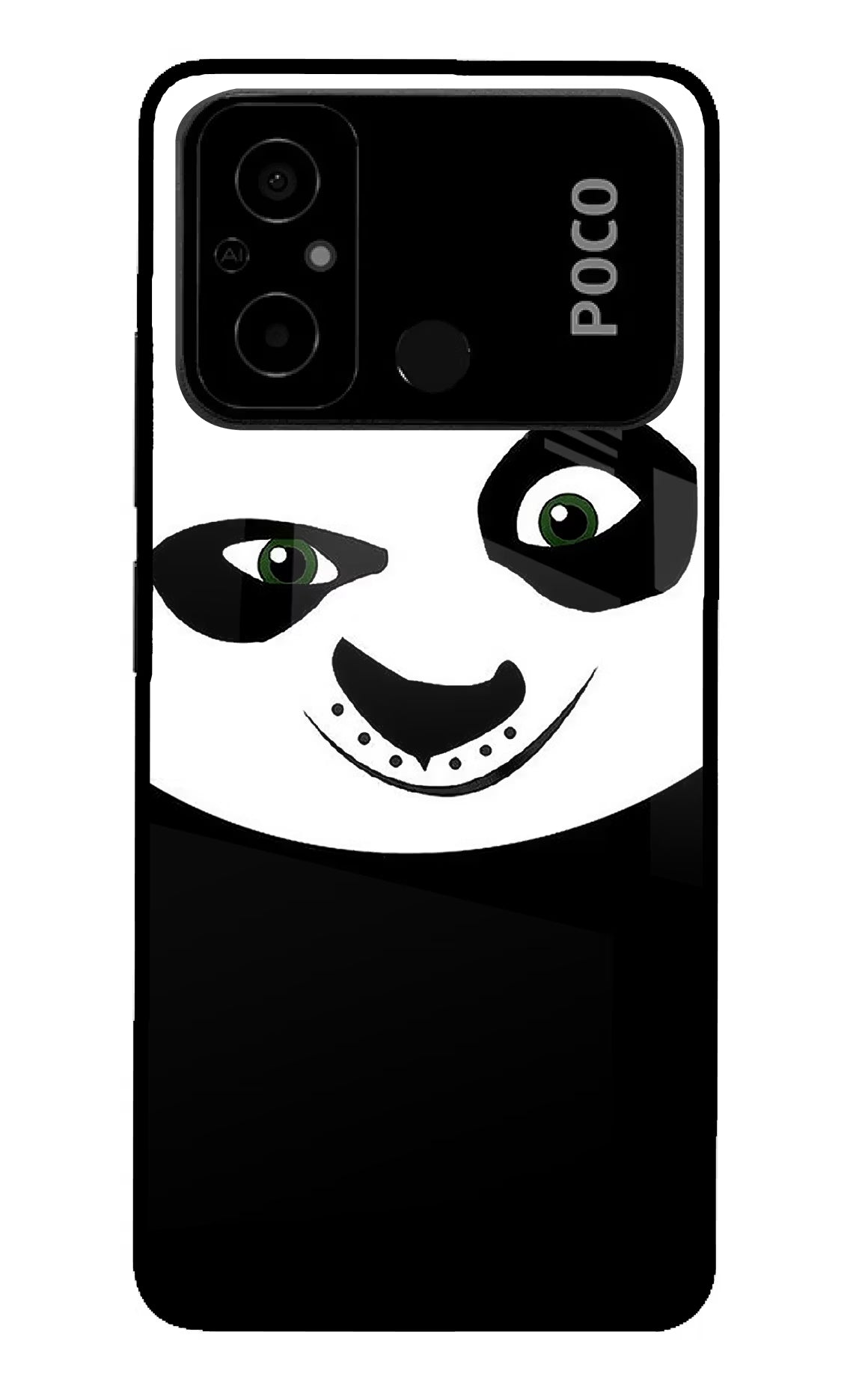 Panda Poco C55 Glass Case Back Cover by Casekaro