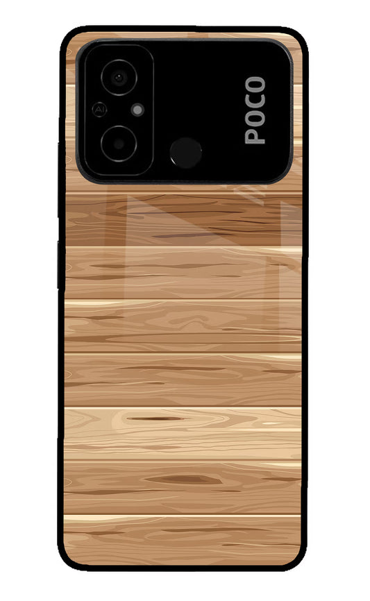 Wooden Vector Poco C55 Glass Case