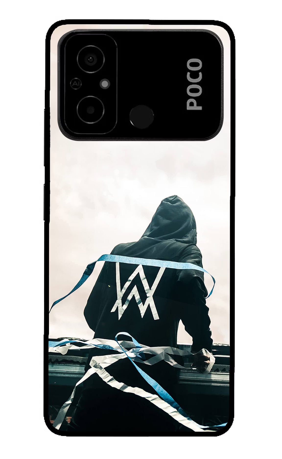 Alan Walker Poco C55 Glass Case Back Cover by Casekaro