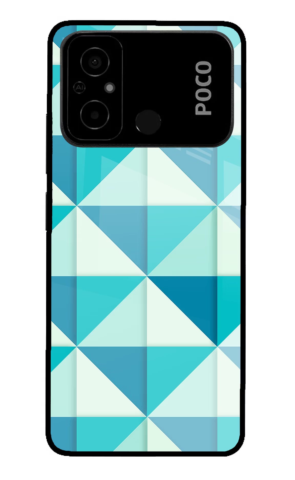 Abstract Poco C55 Glass Case Back Cover by Casekaro