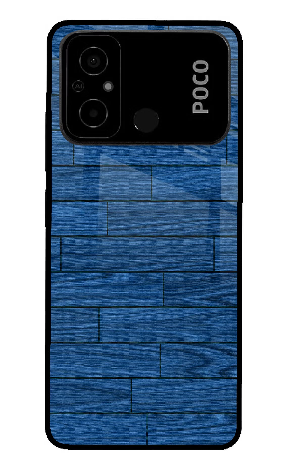 Wooden Texture Poco C55 Glass Case