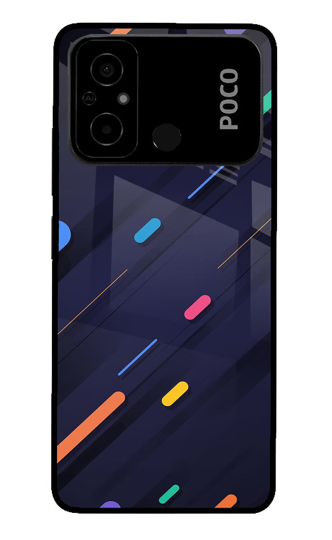 Abstract Design Poco C55 Glass Case