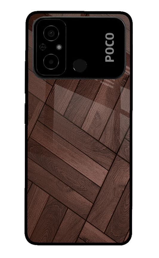 Wooden Texture Design Poco C55 Glass Case