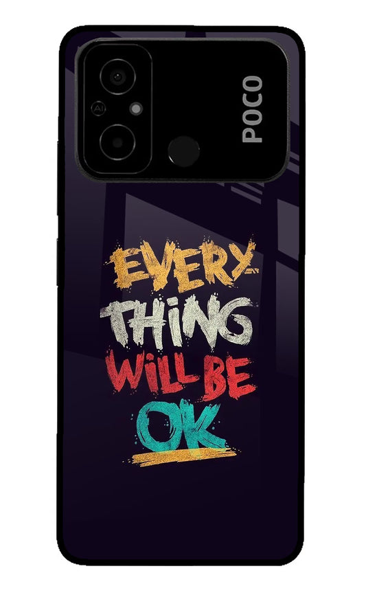 Everything Will Be Ok Poco C55 Glass Case
