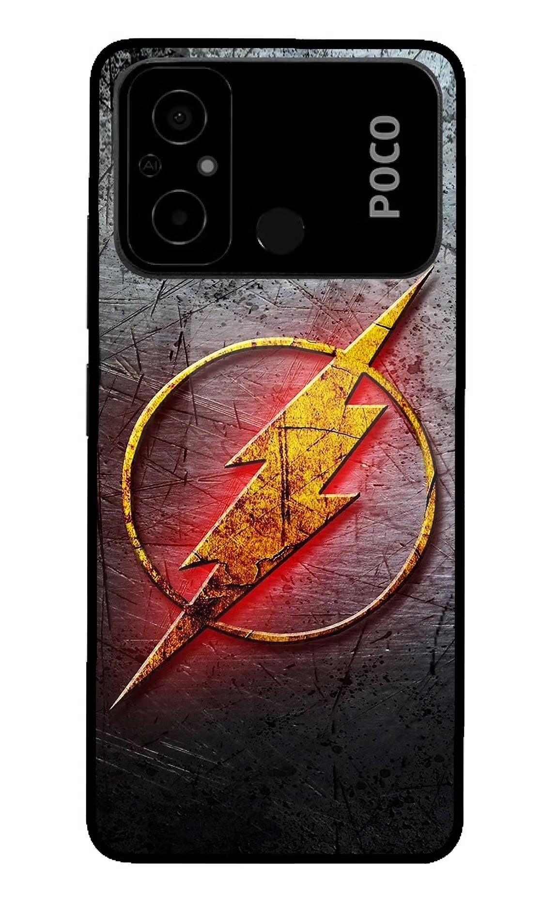 Flash Poco C55 Glass Case Back Cover by Casekaro