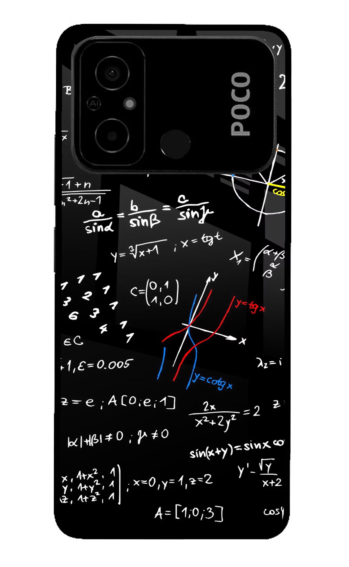 Mathematics Formula Poco C55 Glass Case Back Cover by Casekaro